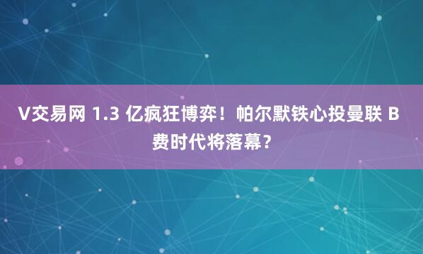 V交易网 1.3 亿疯狂博弈！帕尔默铁心投曼联 B 费时代将落幕？