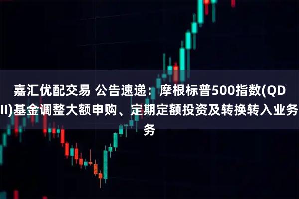 嘉汇优配交易 公告速递:摩根标普500指数(QDII)基金调整大额申购、定期定额投资及转换转入业务